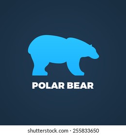 Blue polar bear logo icon on dark background
