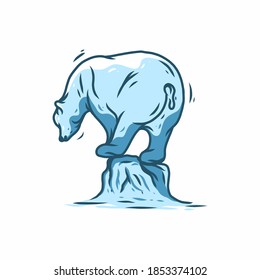 Blue polar bears vector illustration or logo