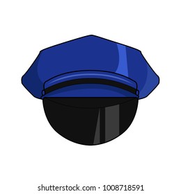 blue police cap vector isolated