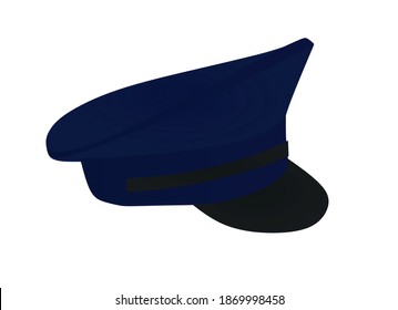 Blue police hat. vector illustration