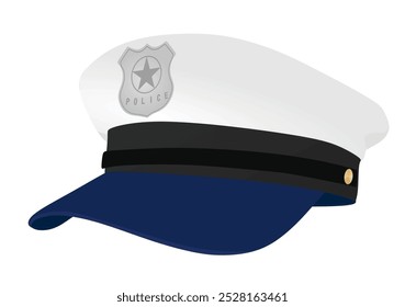 Sombrero azul de la policía. Ilustración vectorial