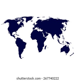 Blue Political World Map Illustration