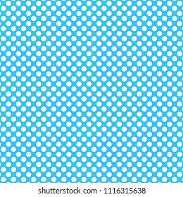 Blue polka dots pattern, dotted background, vector illustration