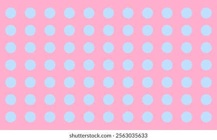 blue polka dots pattern over pink useful as a background.