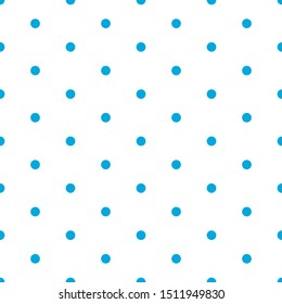 Blue polka dots seamless pattern vector printed on white background. Perfect for clothing designs.