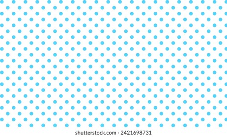 Blue polka dots in the white background