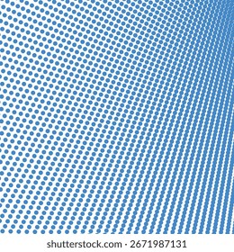 Projeto de imagem de vetor de fundo abstrato de meio-tom polkadot azul com padrão pontilhado