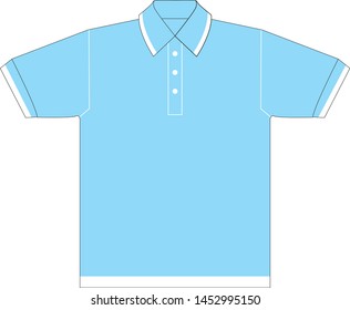 blue polo shirt in front vector template
