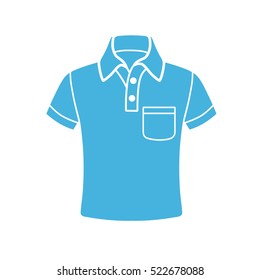 Blue polo shirt icon isolated.