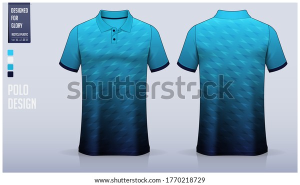 Blue Polo Shirt Mockup Template Design Stock Vector (Royalty Free ...