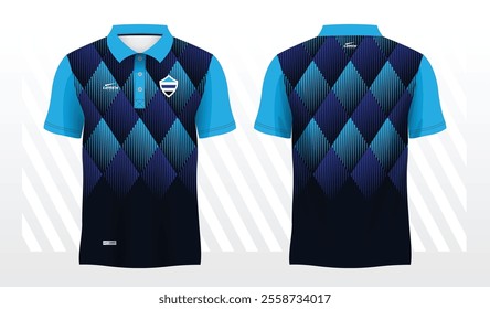 blue polo sport shirt sublimation jersey template design mockup
