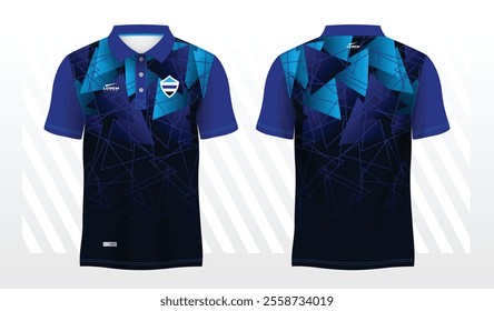 blue polo sport shirt sublimation jersey template design mockup