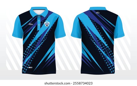 blue polo sport shirt sublimation jersey template design mockup