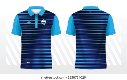 blue polo sport shirt sublimation jersey template design mockup