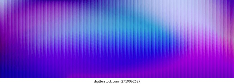 Fondo de gradiente de policarbonato azul. Efecto vidrio acanalado. Pared de plástico transparente de luz de neón. Patrón de gradiente iridiscente. Textura de vidrio corrugado Abstractas. Fondo holográfico. Bolso púrpura moderno