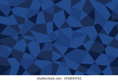 Diseño de fondo de polígono azul, triángulos geométricos moldea mosaico abstracto.