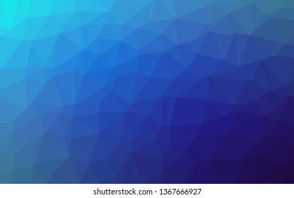 Blue polygon background .  Geometric deep water abstract wallpaper . 