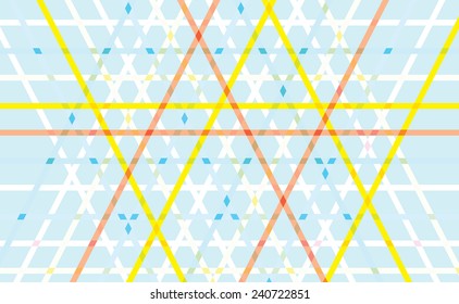 blue polygon brown line weave