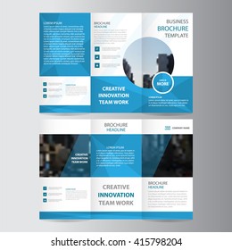 Blue Polygon Elegance Business Trifold Business Leaflet Brochure Flyer Template Vector Minimal Flat Design Set