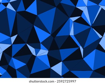 Blue Polygon Geometric Background – Hand-Drawn Vector Design