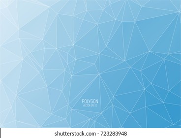 Blue polygon with geometric dots and lines,construction structure,business website background