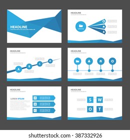 Blue polygon Infographic elements presentation templates flat design set for brochure flyer leaflet marketing advertising