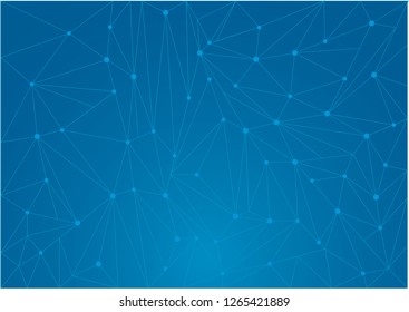 BLUE polygon line on black abstract background