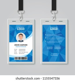 Blue Polygon Office ID Card Template