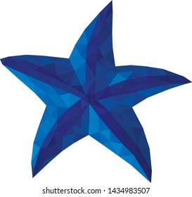 Blue polygon vector starfish animal