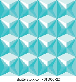 Blue polygonal abstract. Geometric seamless pattern. Origami background.