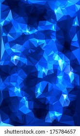 Blue Polygonal Abstract With Stars. Vector EPS-10 file, transparency used. 