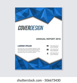 Blue Polygonal Cover Design Layout Template