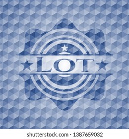 Lot blue polygonal emblem. Vector Illustration. Detailed.