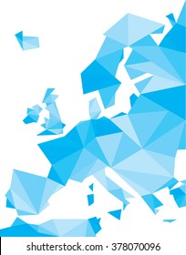 blue polygonal Europe vector map