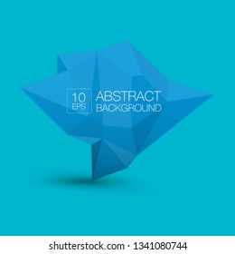 blue polygonal geometric banner . Abstract vector Illustration, low poly style. Stylized design elementfor logo, banner, poster, flyer, cover, brochure and web backgrounds