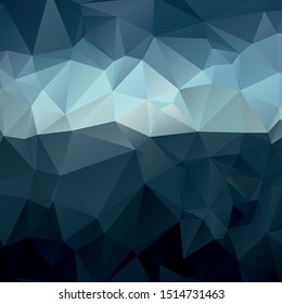 Blue polygonal geometric sky background. Water triangle pattern