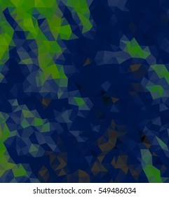 Blue polygonal illustration with triangle. Geometric background.
