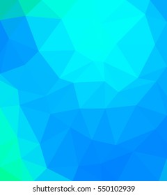 Blue polygonal illustration with triangle. Geometric background.