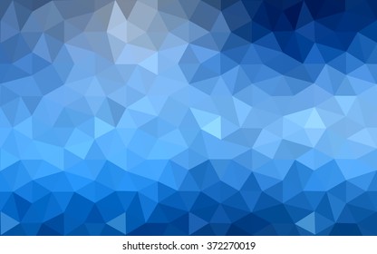 Blue polygonal illustration, which consist of triangles. Geometric background in Origami style with gradient. Triangular design for your business.