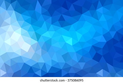 Blue polygonal illustration, which consist of triangles. Geometric background in Origami style with gradient. Triangular design for your business.