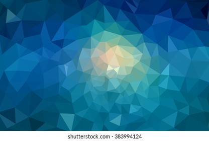 Blue polygonal illustration, which consist of triangles. Geometric background in Origami style with gradient. Triangular design for your business.