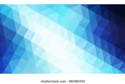 Blue polygonal illustration, which consist of triangles. Geometric background in Origami style with gradient. Triangular design for your business.