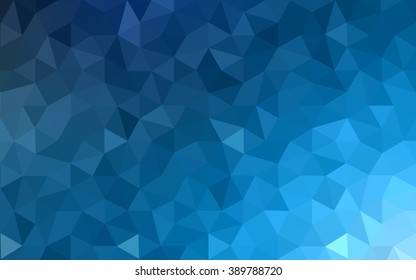 Blue polygonal illustration, which consist of triangles. Geometric background in Origami style with gradient. Triangular design for your business.