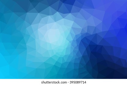Blue polygonal illustration, which consist of triangles. Geometric background in Origami style with gradient. Triangular design for your business.