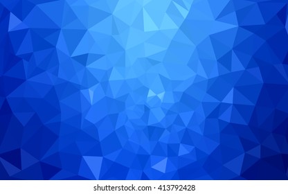 Blue polygonal illustration, which consist of triangles. Geometric background in Origami style with gradient. Triangular design for your business.