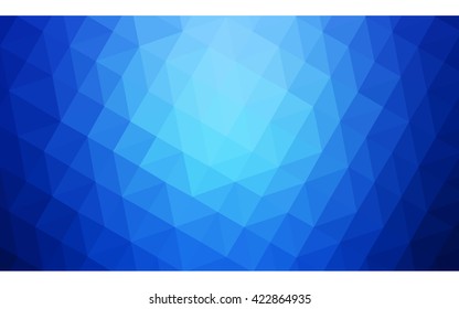 Blue polygonal illustration, which consist of triangles. Geometric background in Origami style with gradient. Triangular design for your business.