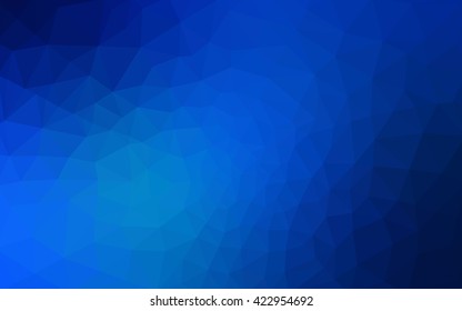 Blue polygonal illustration, which consist of triangles. Geometric background in Origami style with gradient. Triangular design for your business.