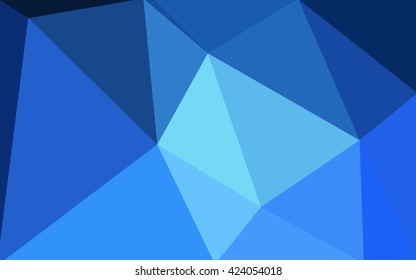 Blue polygonal illustration, which consist of triangles. Geometric background in Origami style with gradient. Triangular design for your business.