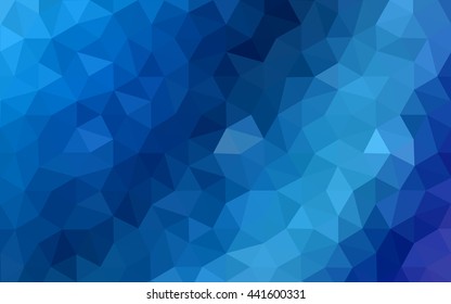 Blue polygonal illustration, which consist of triangles. Geometric background in Origami style with gradient. Triangular design for your business.