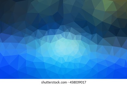 Blue polygonal illustration, which consist of triangles. Geometric background in Origami style with gradient. Triangular design for your business.